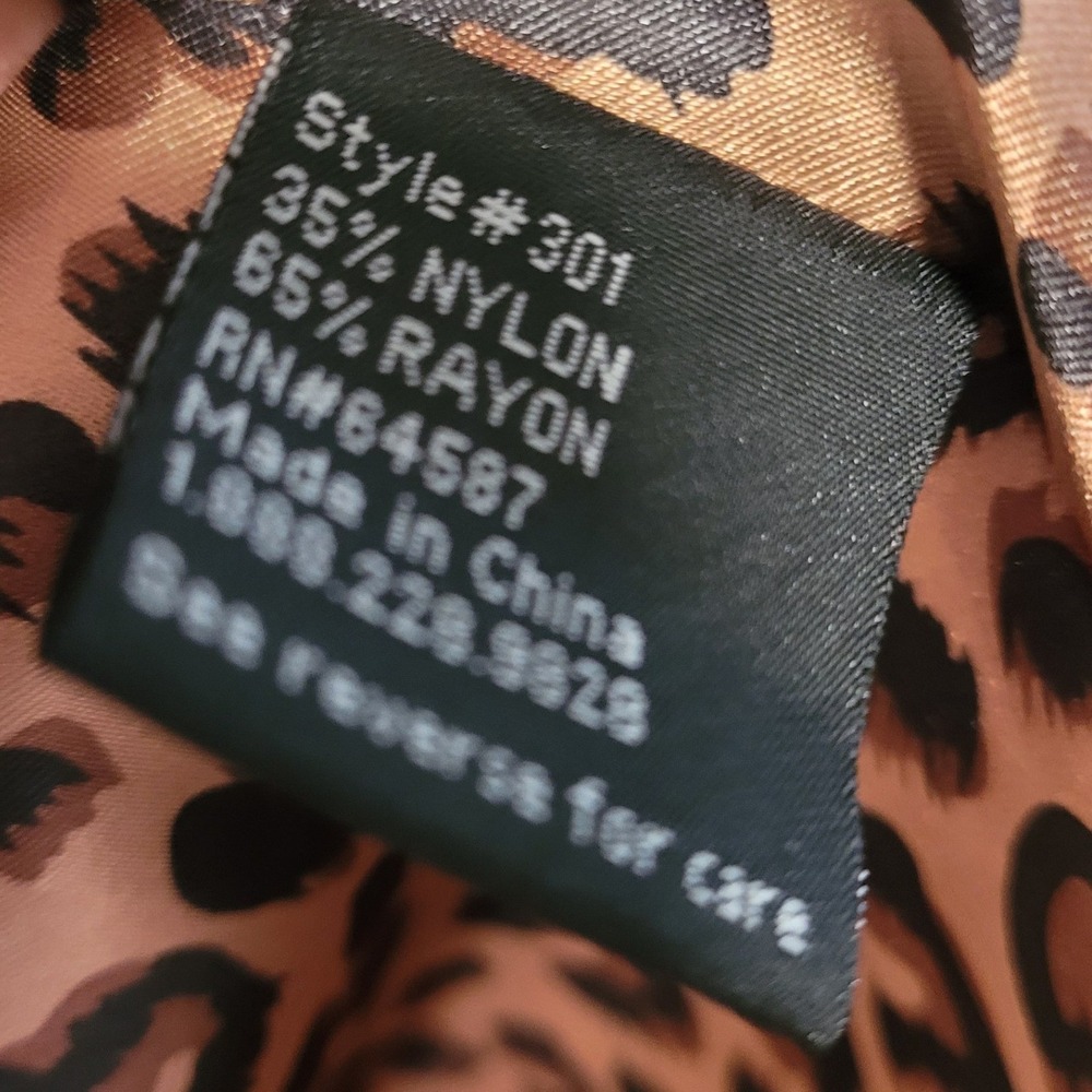 Vintage Y2K UBU Shimmer Ruffle Collar Jacket‎ Leopard Lining Silver Travel M - Picture 8 of 9